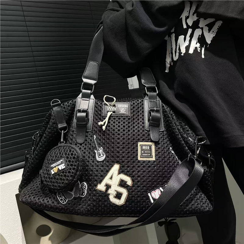 Women's Fashion Net Face Mask Cloth Nylon Women's Shoulder Bag