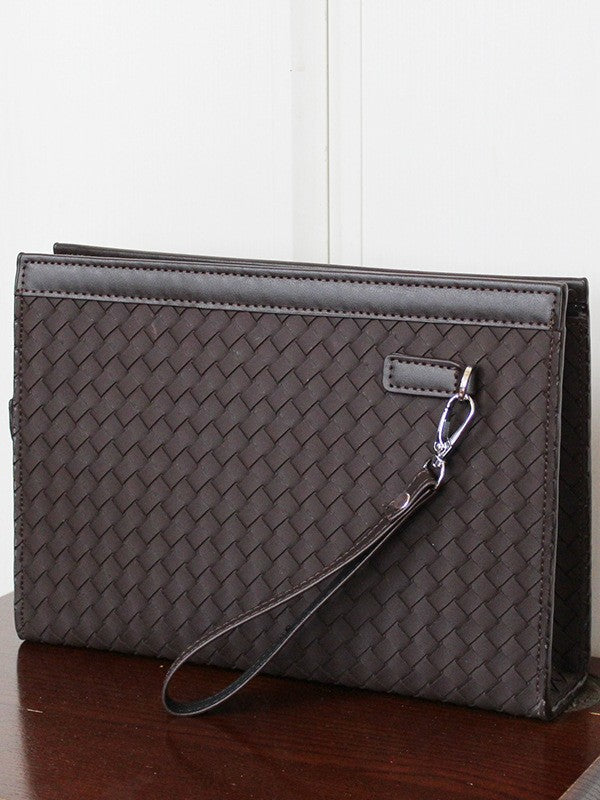 Men's Large Capacity Business Envelope Woven Pattern Men's Clutch