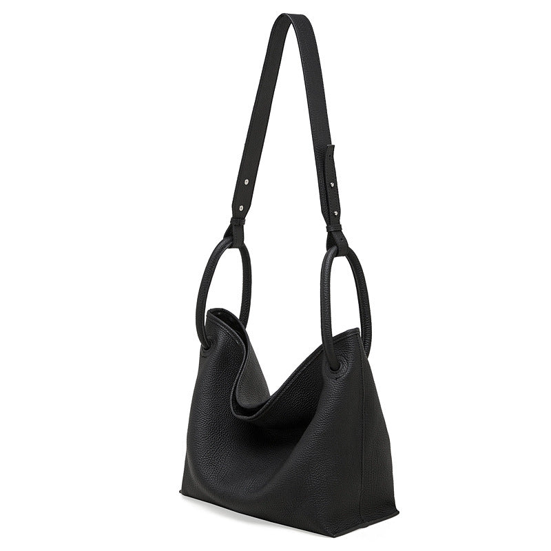 Women's First Layer Cowhide Minimalist Commuter Genuine Leather Portable Vegetable Women's Messenger Bag