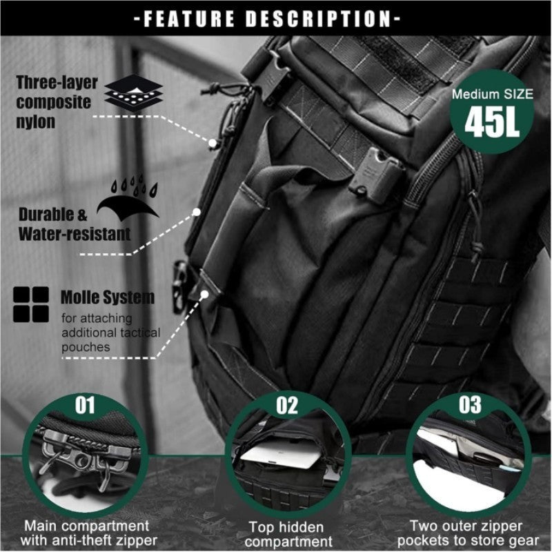 Large Capacity Multifunctional Waterproof Camouflage Basketball Mountain Climbing, Hiking Bag