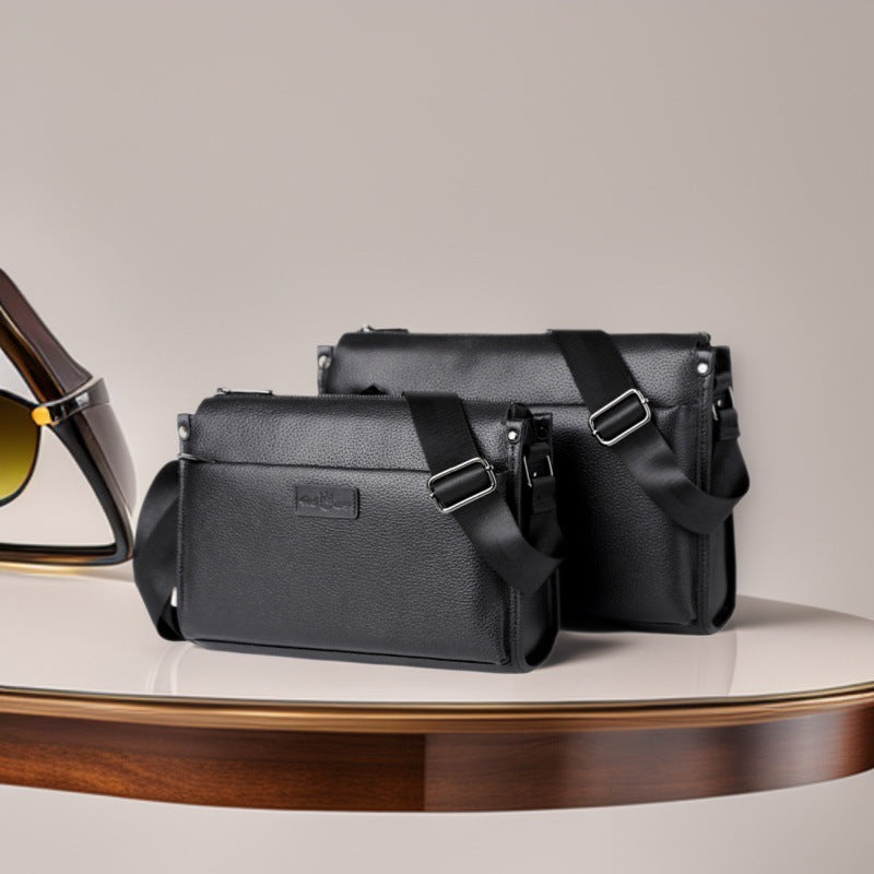 Men's Layer Cowhide Business Commute Boys Genuine Leather Bags