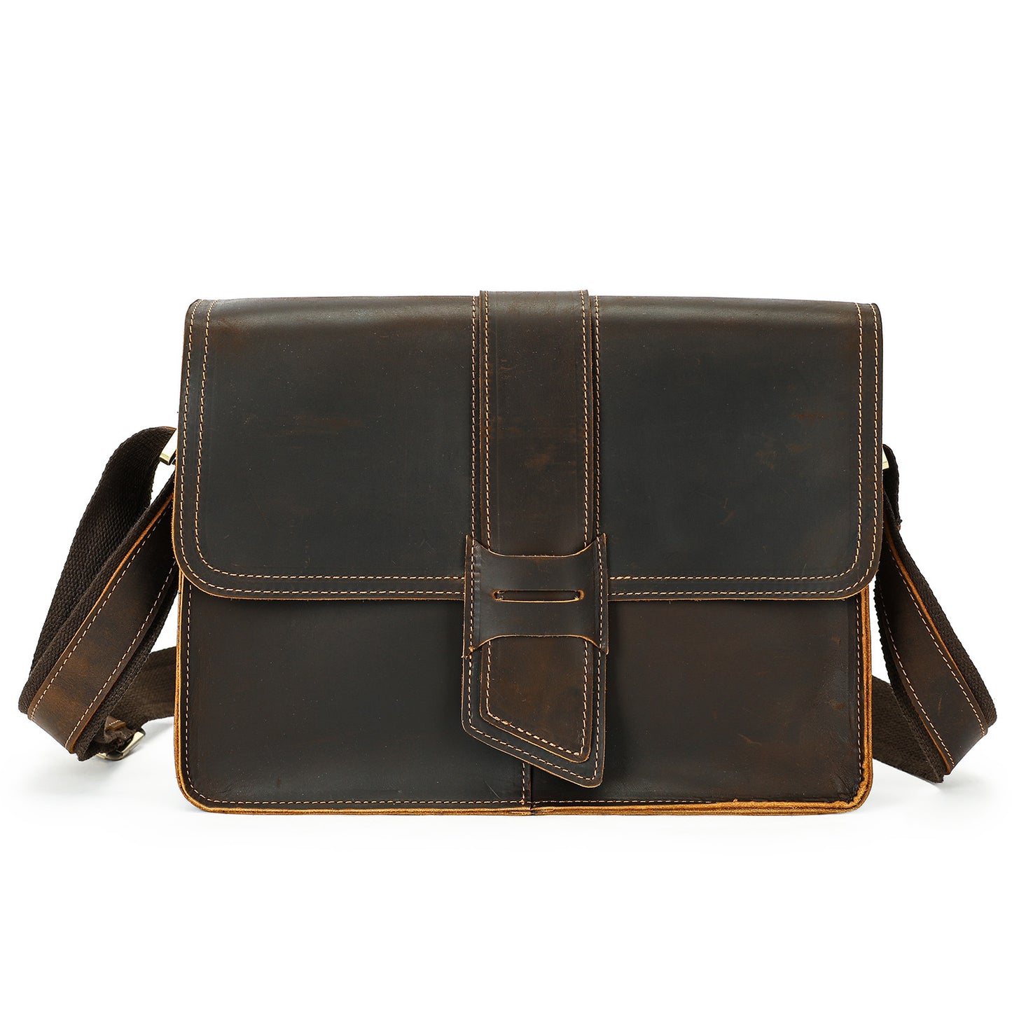 Men's Leather Fashion Crazy Horse First Layer Cowhide Men's Shoulder Bag