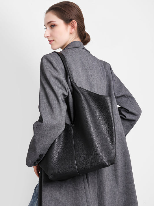 Women's Leather Large Capacity Vegetable Basket Korean Style Commuter Women's Messenger Bag