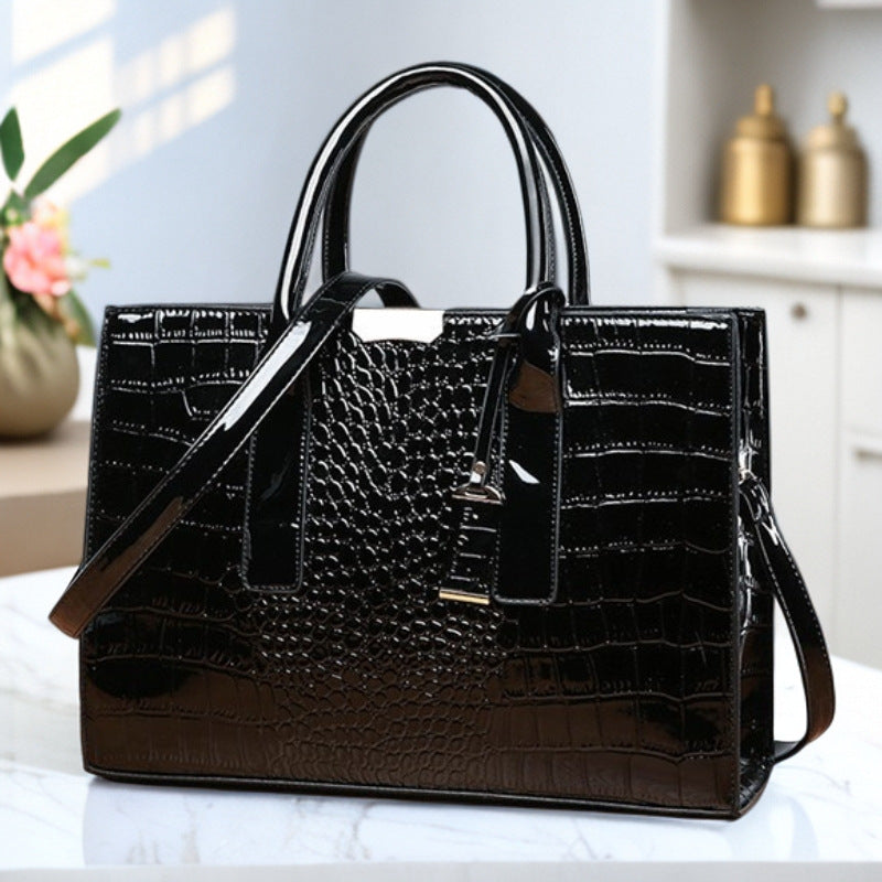 Women's Fashion Trend Large Capacity Textured Crocodile Pattern Bags