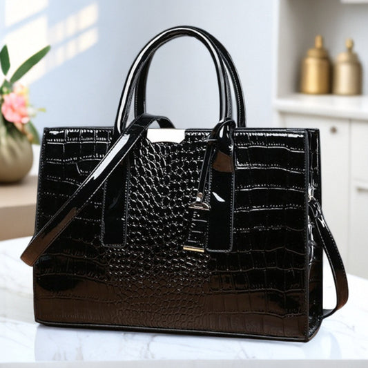 Women's Fashion Trend Large Capacity Textured Crocodile Pattern Bags