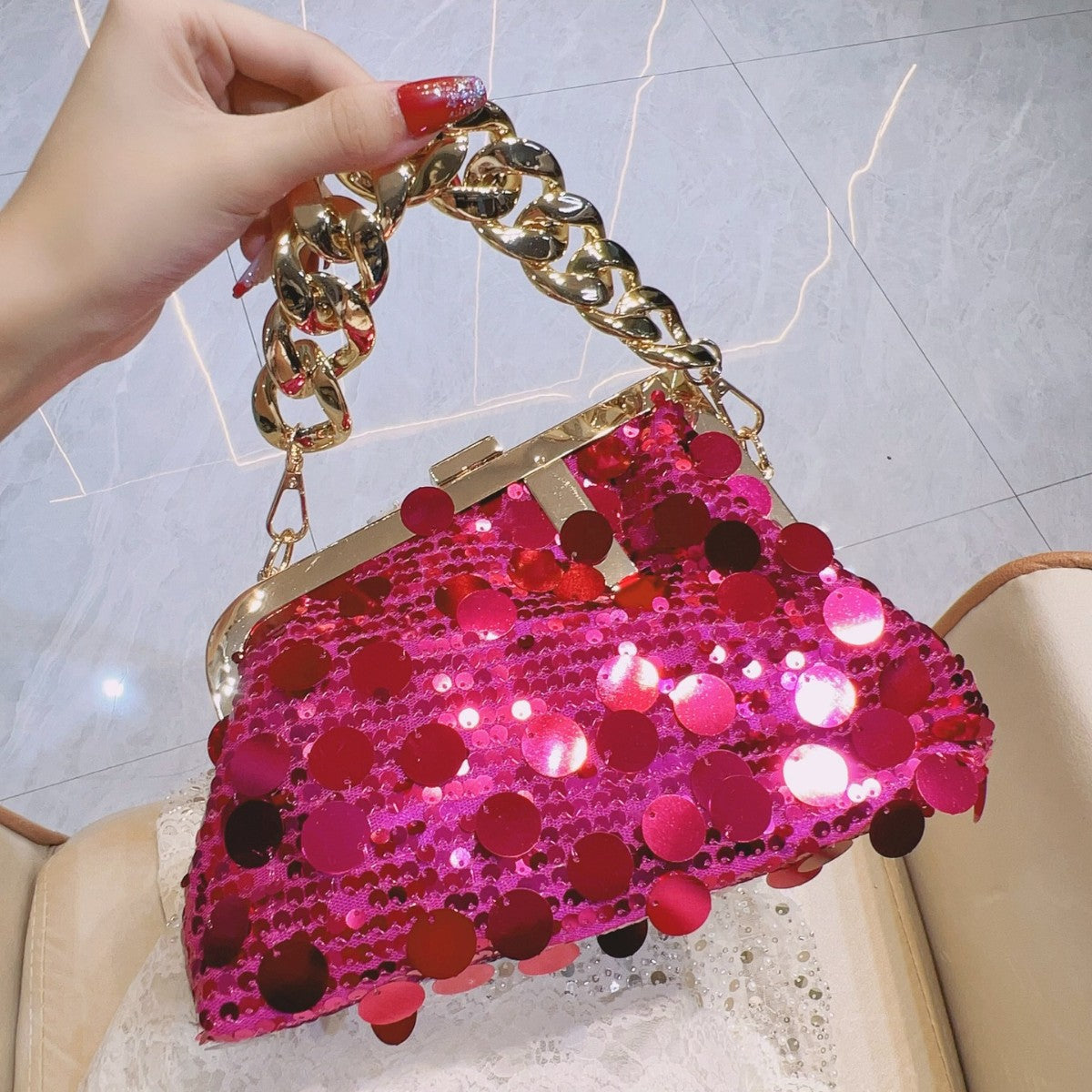 Women's Light Luxury Sequined Chain Fashion Bags