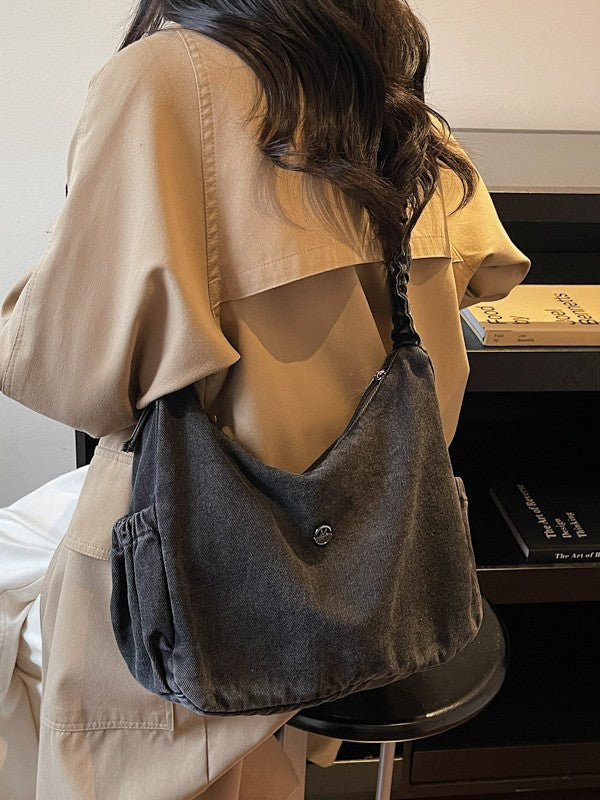 Women's Style Fashionable Textured Niche Denim Idle Bags