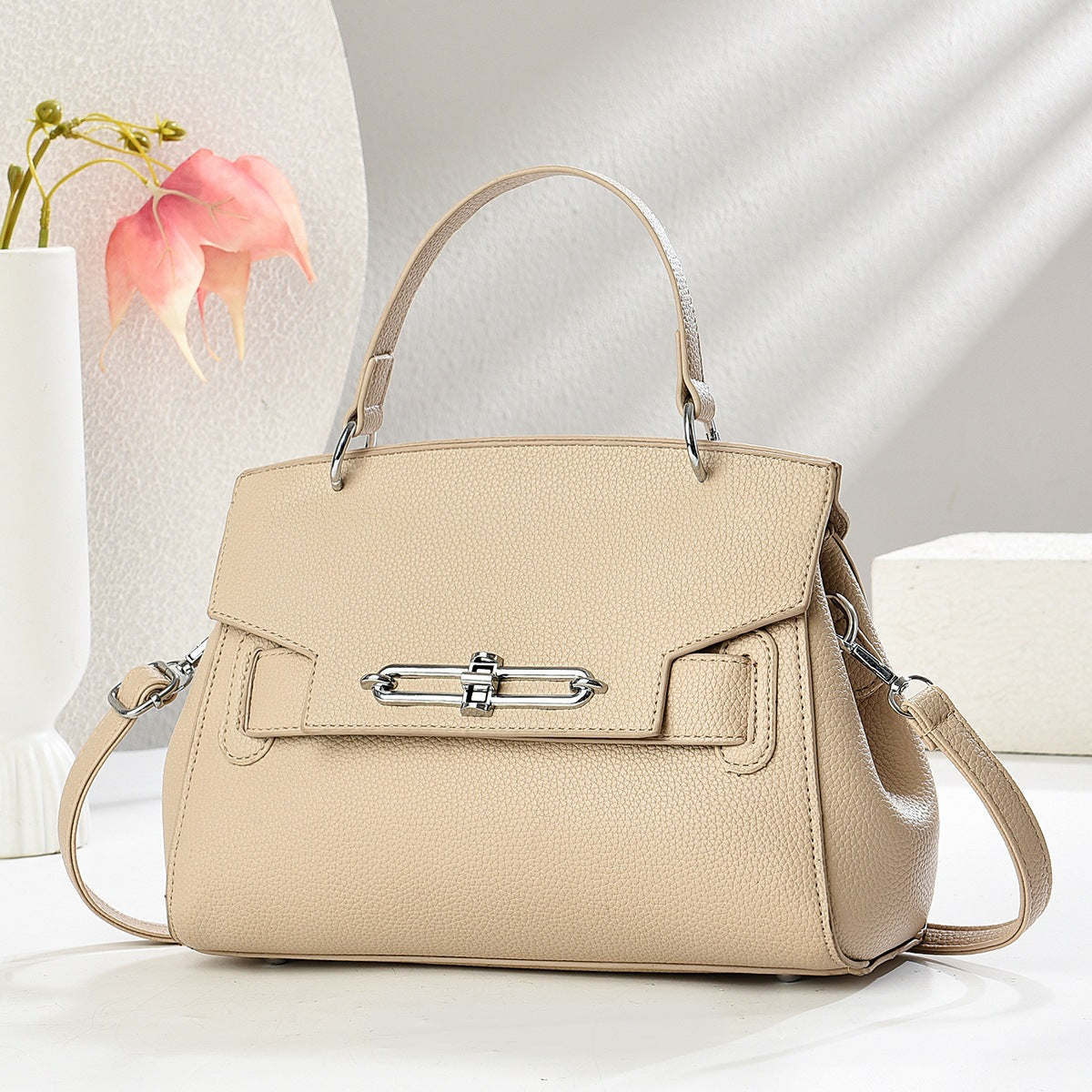 Women's One Fashion Portable Soft Leather Commuter Bucket Bags