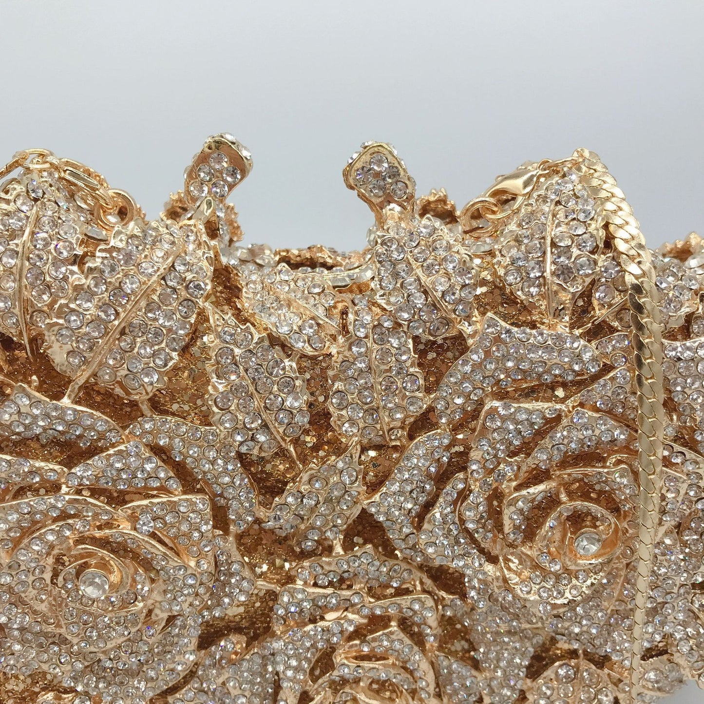 Women's Hollow Rose Diamond Banquet Full Clutch Bags