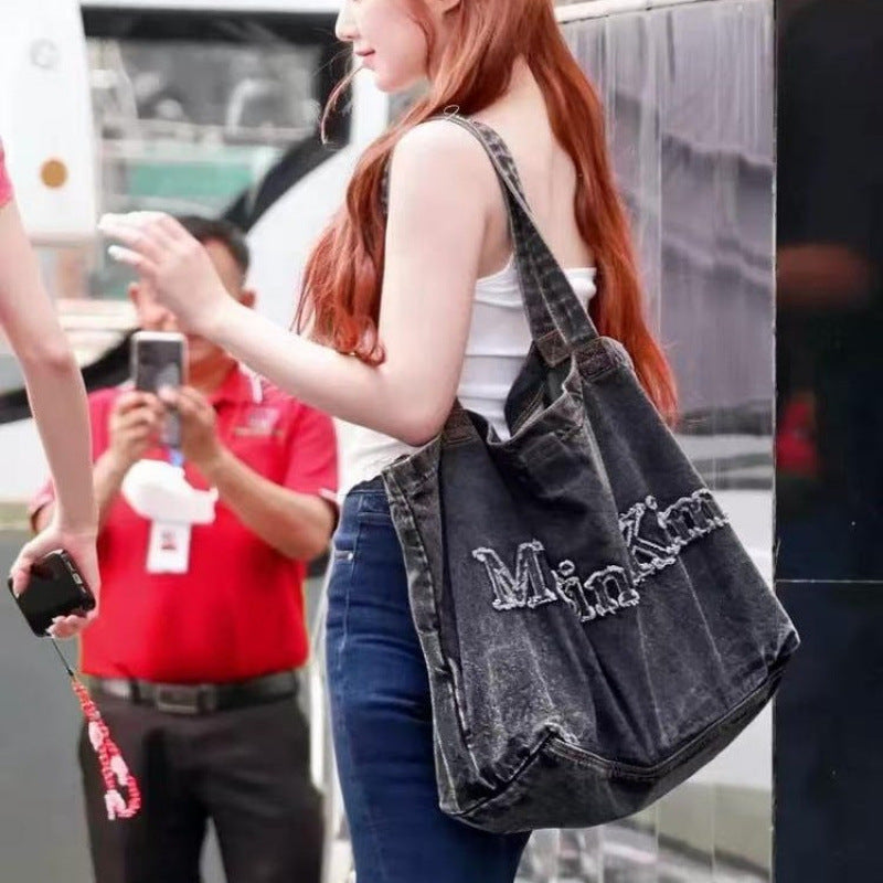 Denim Canvas Zhang Large Capacity Totes Women's Shoulder Bag