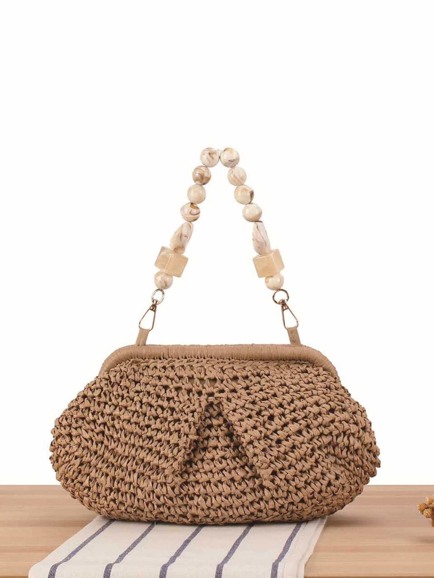 Women's Straw Fashion Personality Woven Seaside Vacation Daily Senior Women's Handbag