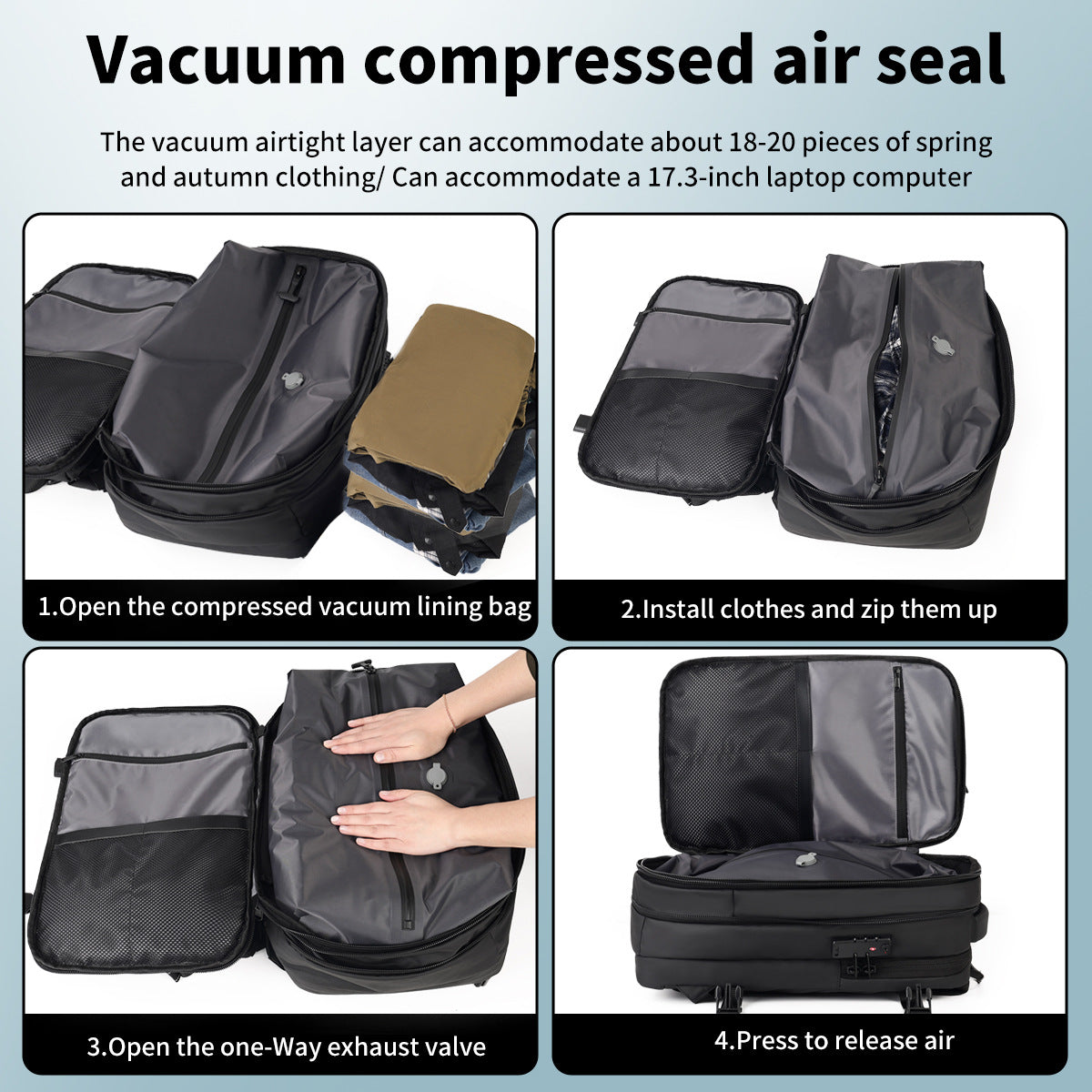 Vacuum Large Capacity Compression Short-distance With Leisure Backpack