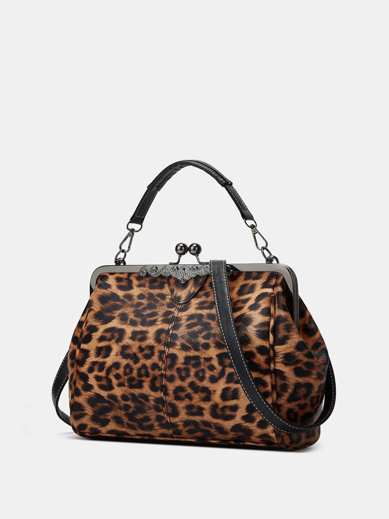 Women's Clip Fashion Leopard Print Design Autumn Women's Handbag
