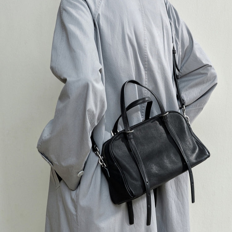 Women's Vegetable Tanned Sheepskin Bowling Retro Leisure Women's Shoulder Bag