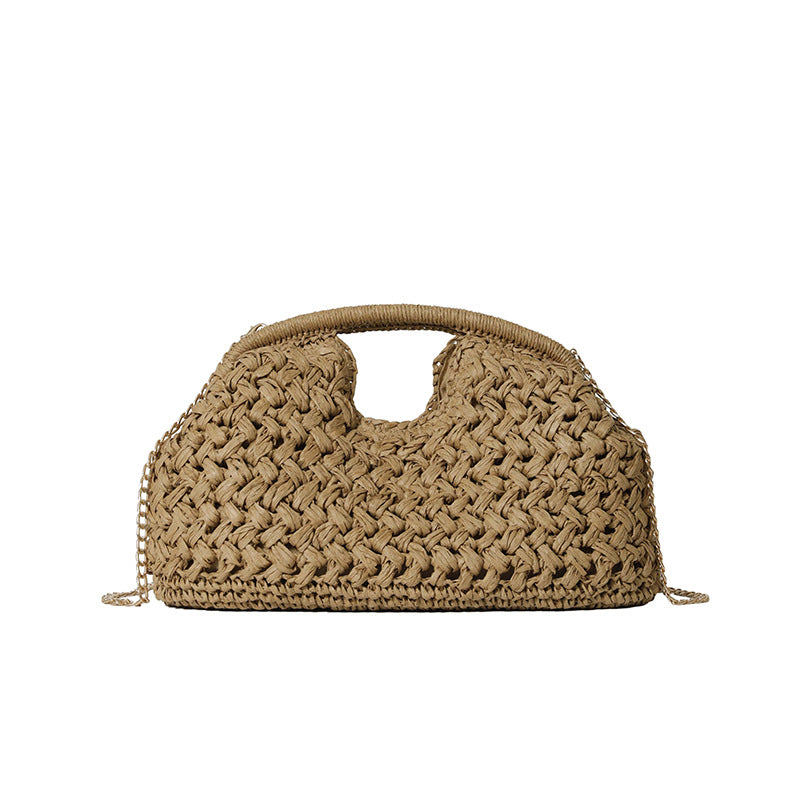 Women's Knitted Straw Chain Stylish Good Texture Women's Shoulder Bag