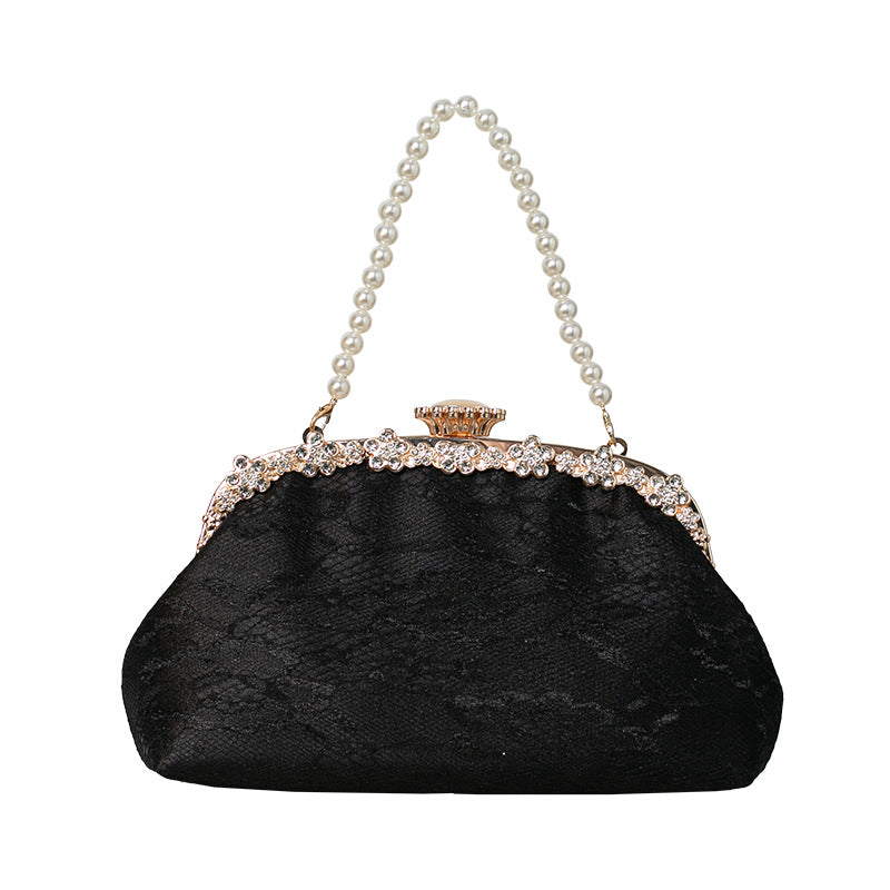Women's Cheongsam Chinese Style Traditional Wedding Banquet Hand Bridal Pearl Dinner Bag