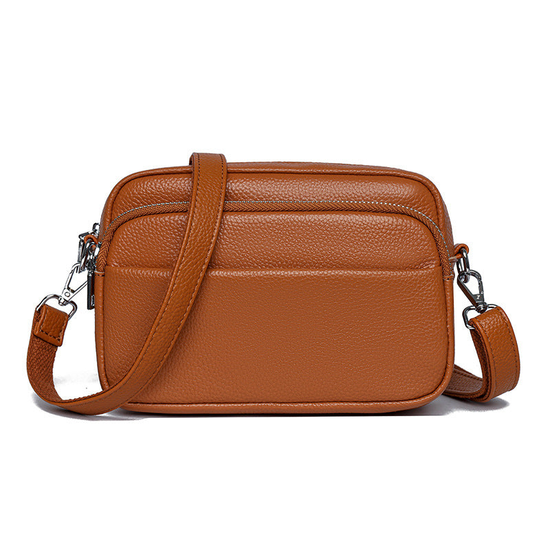 Women's Vintage Leather First Layer Cowhide Underarm Small Square Bag