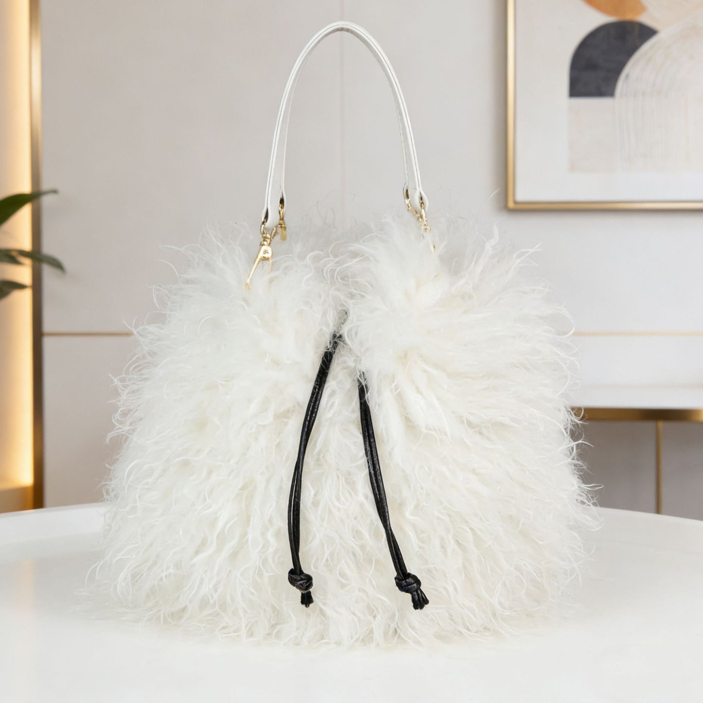 Women's Imitated Tibet Sheep Fur Fashion Simple Western Handbags