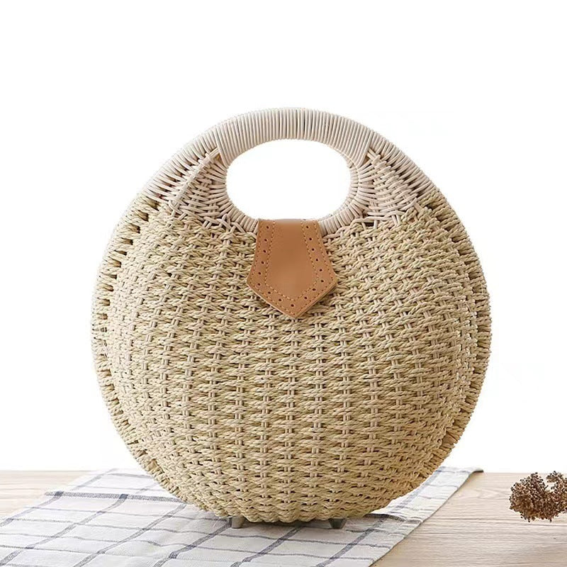 Women's Hair Fashion Shell Cute Personality Rattan Handbags