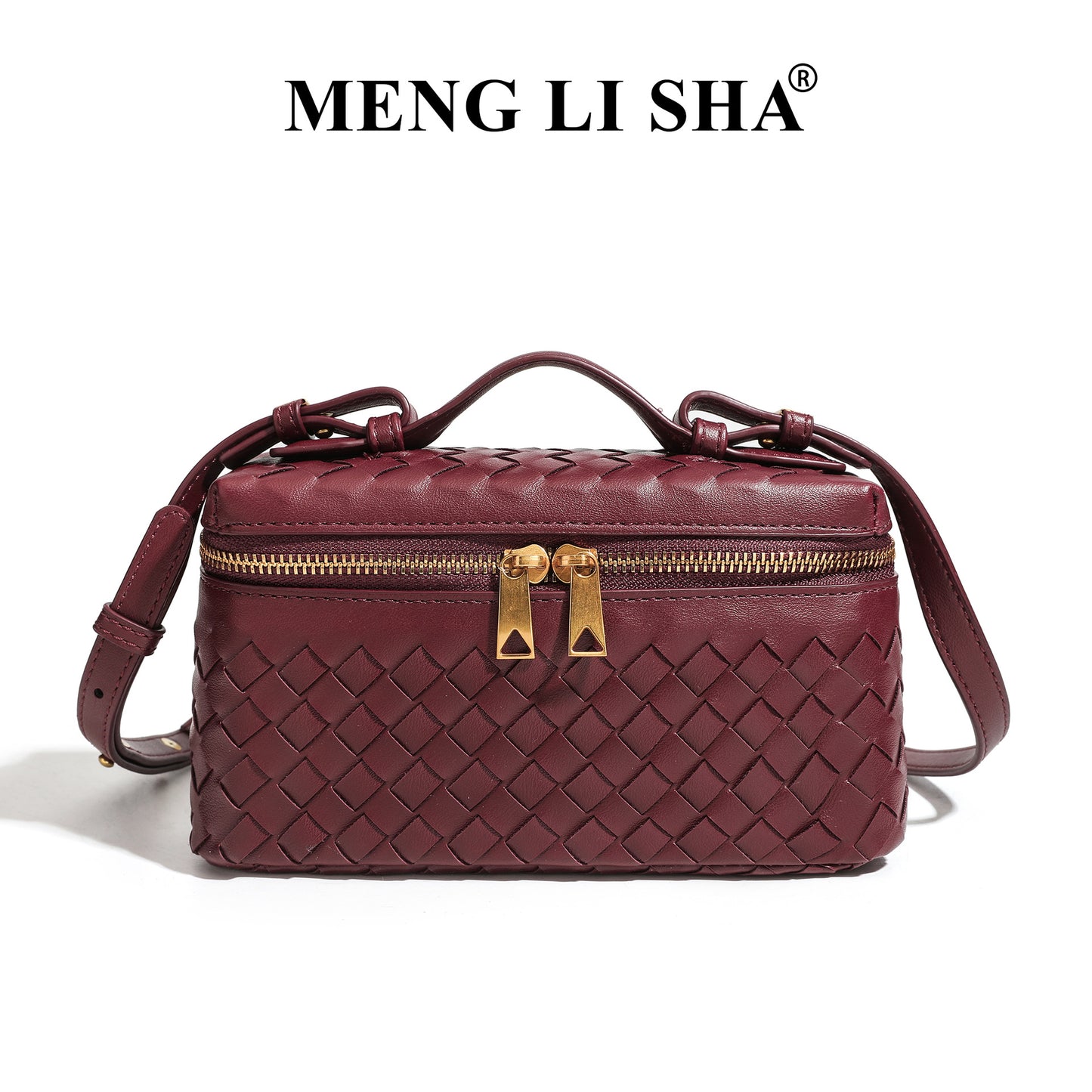 Retro Frosted Hand-woven Lunch Box Trendy Women's Shoulder Bag