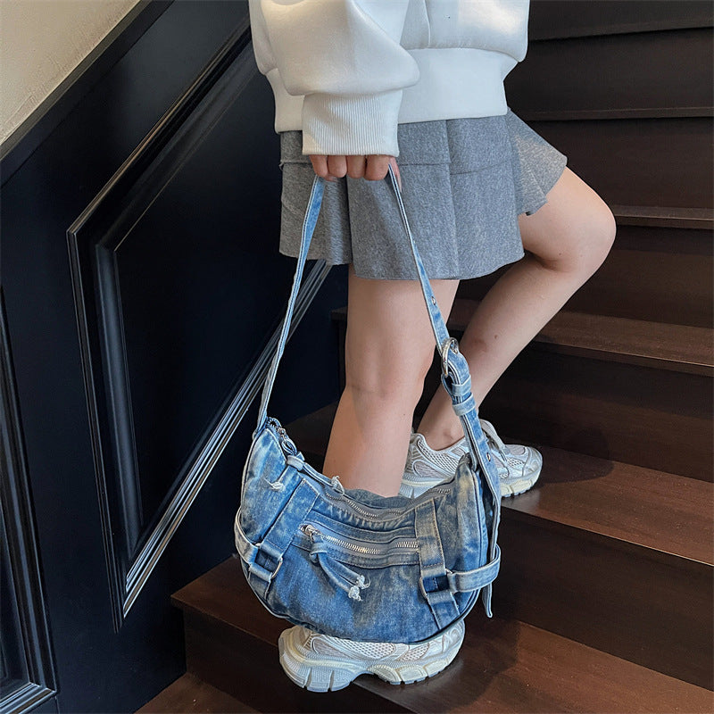 Women's Denim Korean Fashion Commute Dumpling Women's Shoulder Bag