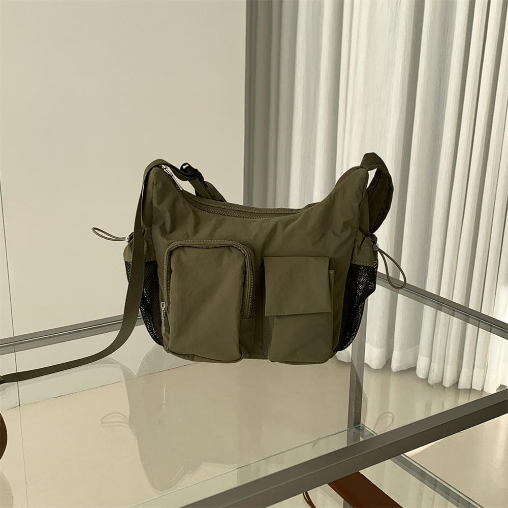 Women's Spring Nylon Cloth Lightweight Dumpling Solid Color Women's Shoulder Bag