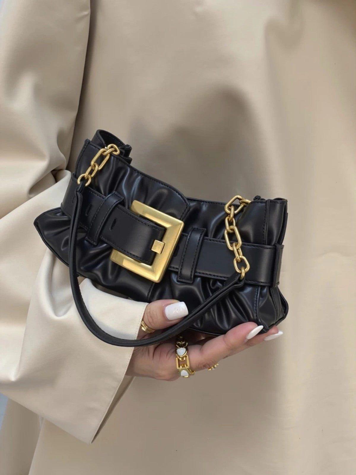 Women's Commuter Summer French Style Underarm High-grade Small Square Bag