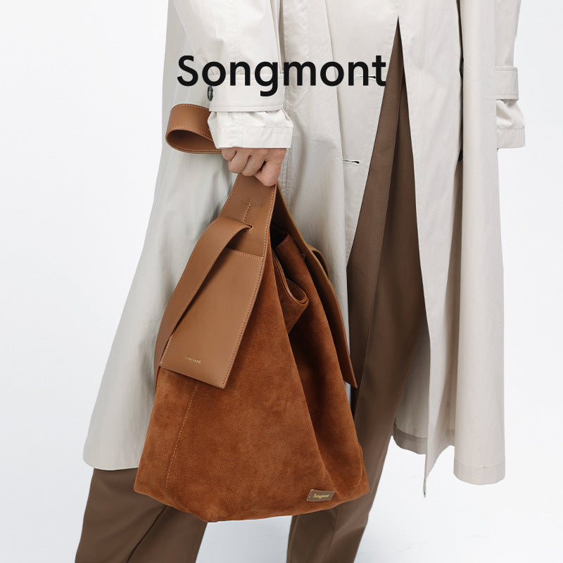 Suede Under The Mountain Lazy Commuter Large Tote Bags