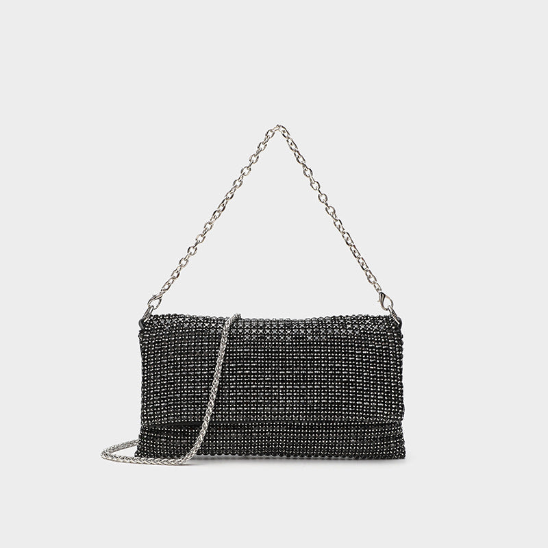 Women's Shiny Rhinestone Veil Clutch Full Diamond Dinner Portable Women's Messenger Bag