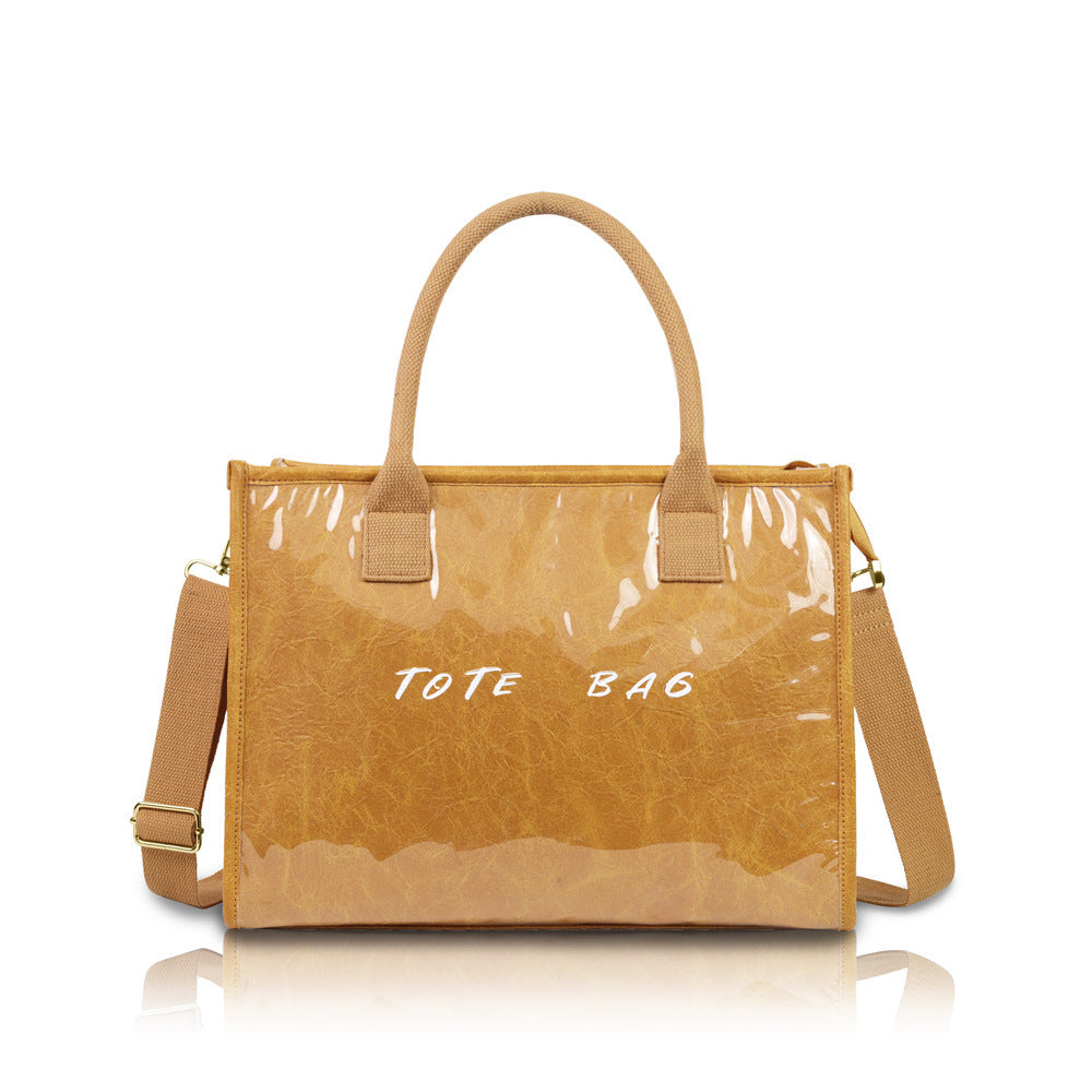 Women's Kraft Paper Pattern Large Capacity Totes Bags
