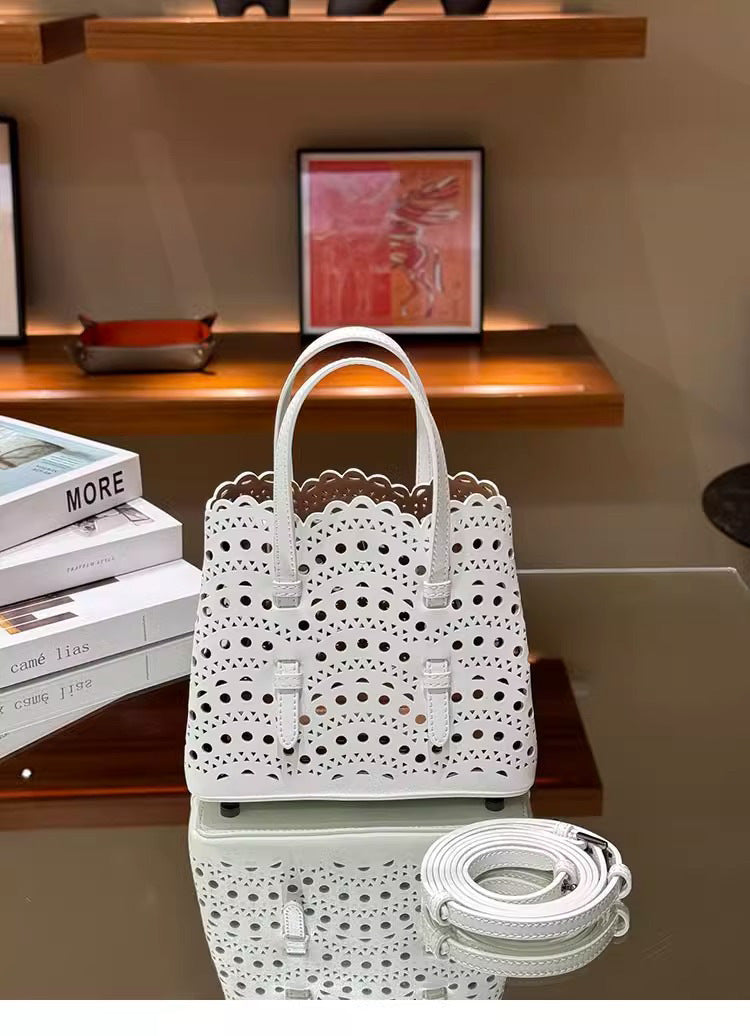French Minority Wave Leather Summer Vacation Beach Weaving Women's Shoulder Bag