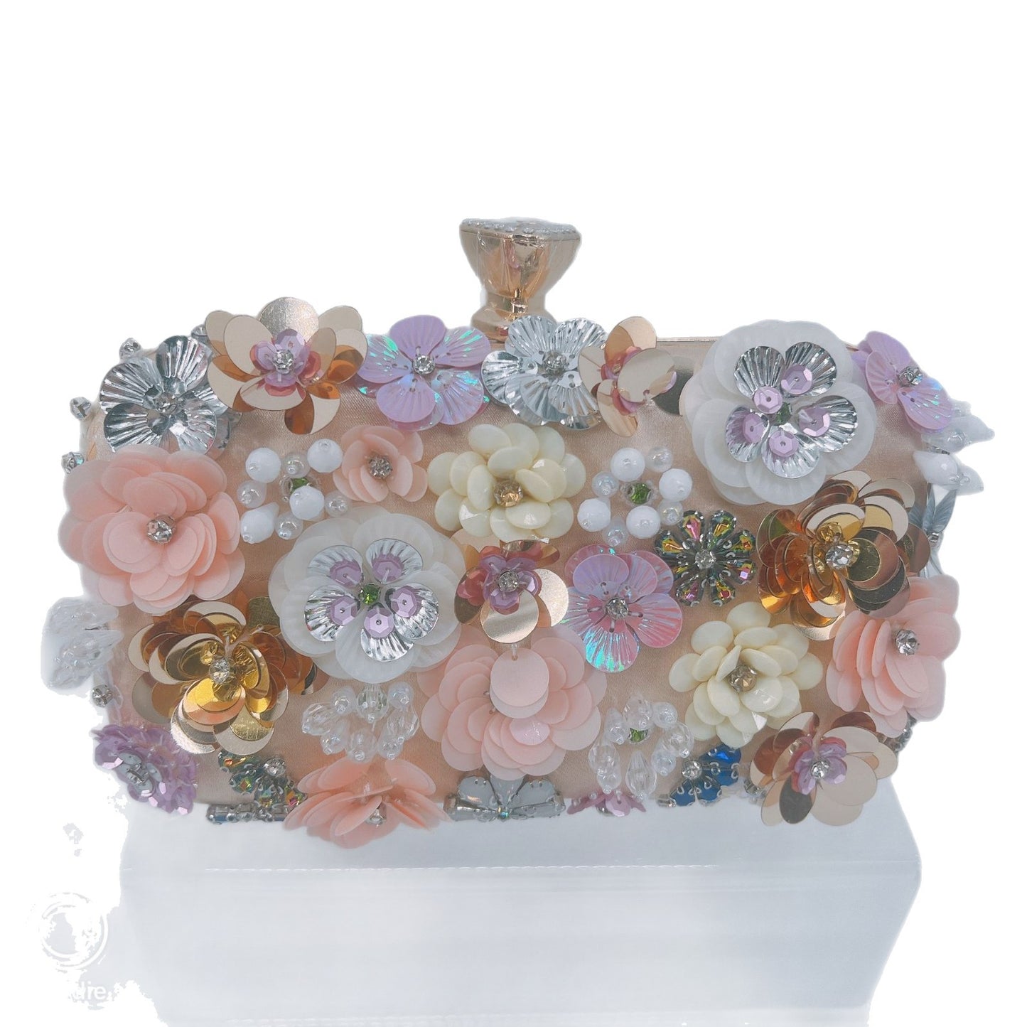 Three-dimensional Flowers Fashion Handmade Beaded Party Dinner Bag