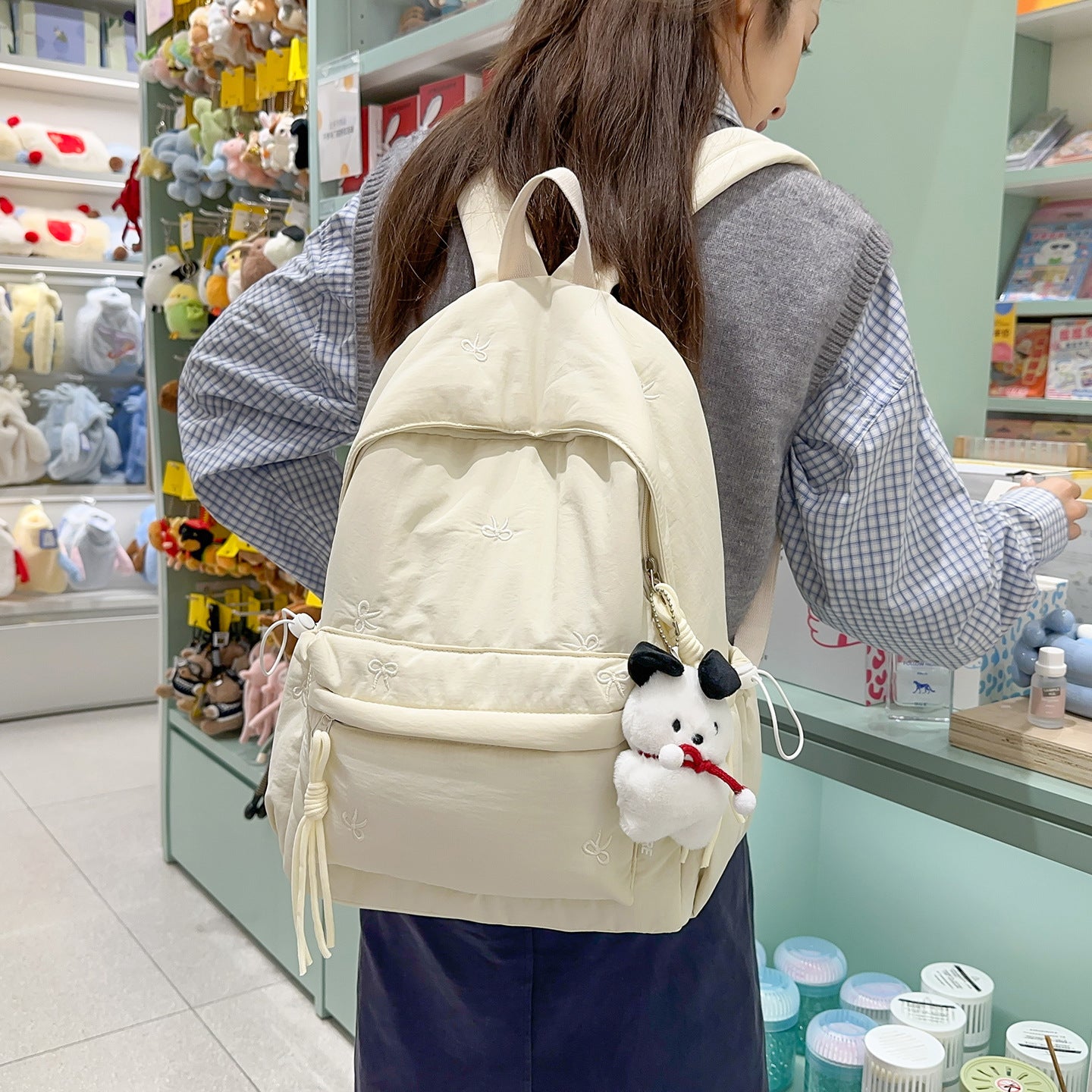 Bow Style Korean Simple Junior High College Student Schoolbag