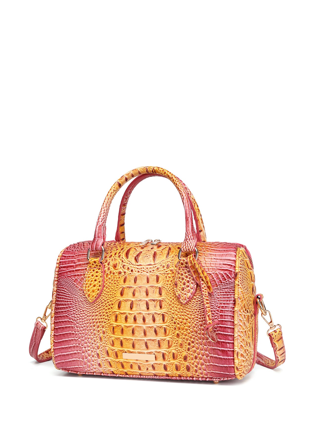 Women's Portable Underarm Vintage Brahmin Crocodile Pattern Bags