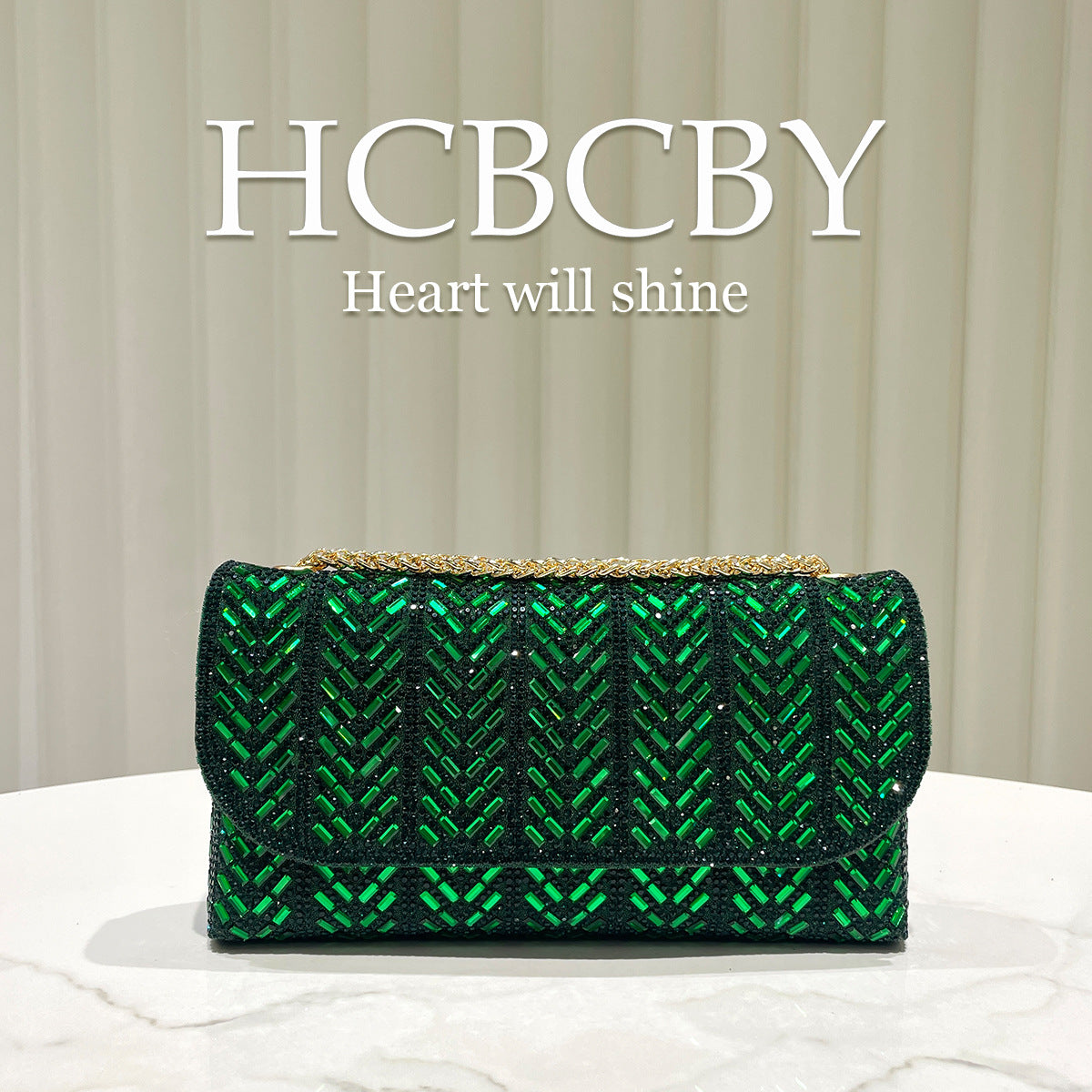 Women's Flash Rhinestone Ornament Envelope Fashionable Elegant Dinner Bag