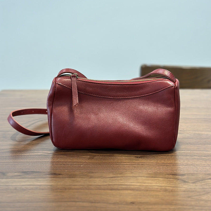 Women's Simple Brown Yellow First Layer Leather Genuine Women's Messenger Bag