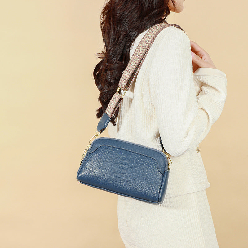 Women's Genuine Leather Simple Fashion Mobile Women's Messenger Bag