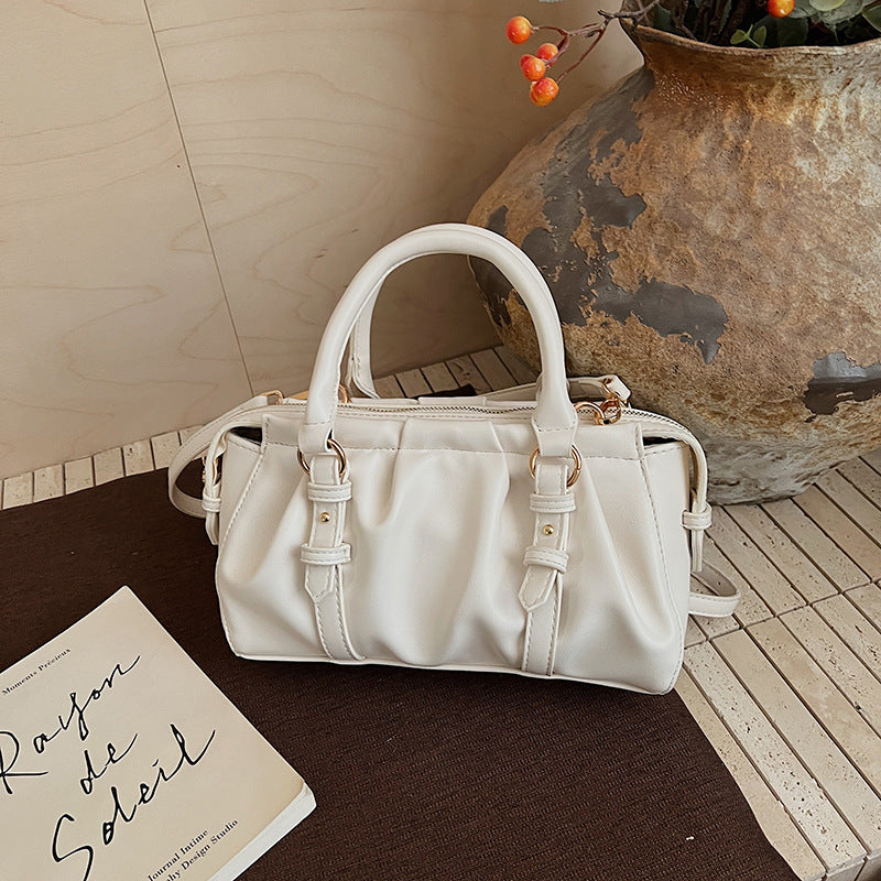 Women's Retro Minority Spring Portable Boston Fashionable Small Square Bag
