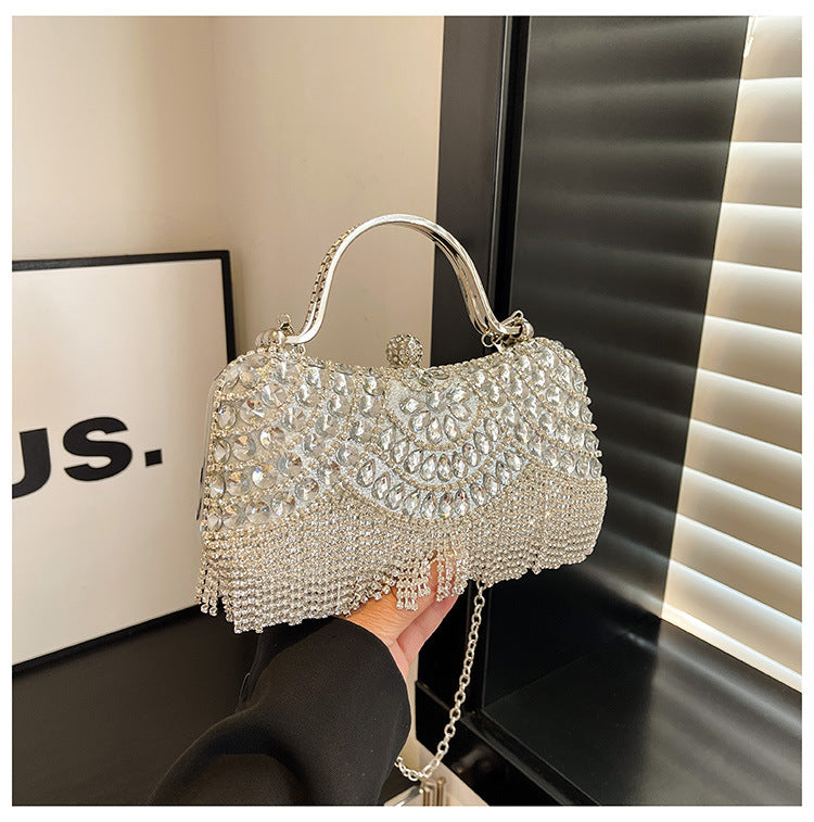 Cool Female Fashion Rhinestone Versatile Chain Bags