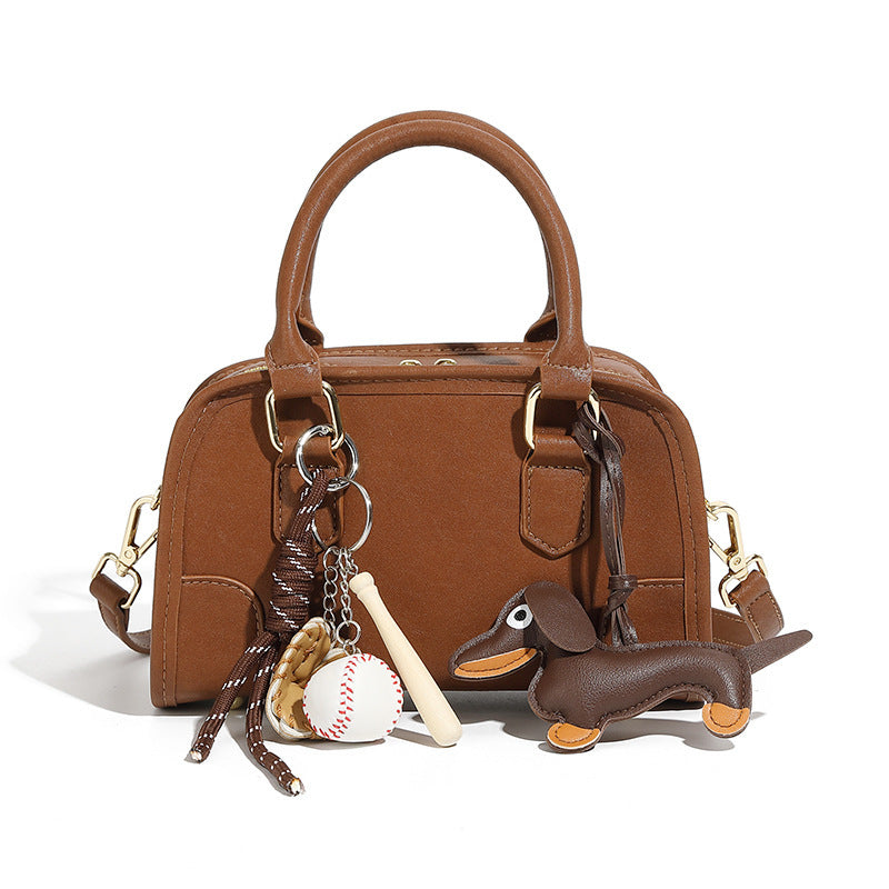 Women's Genuine Leather Boston Bowling Niche Women's Handbag
