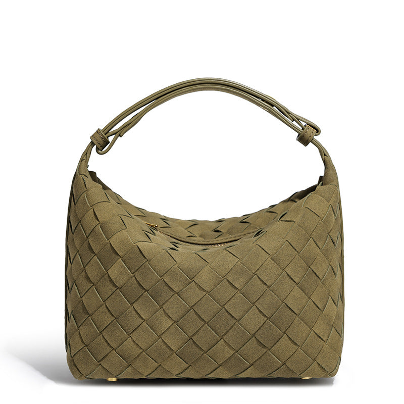 Hand-woven Design High Sense Lunch Box Fashion Frosted One Solid Women's Shoulder Bag
