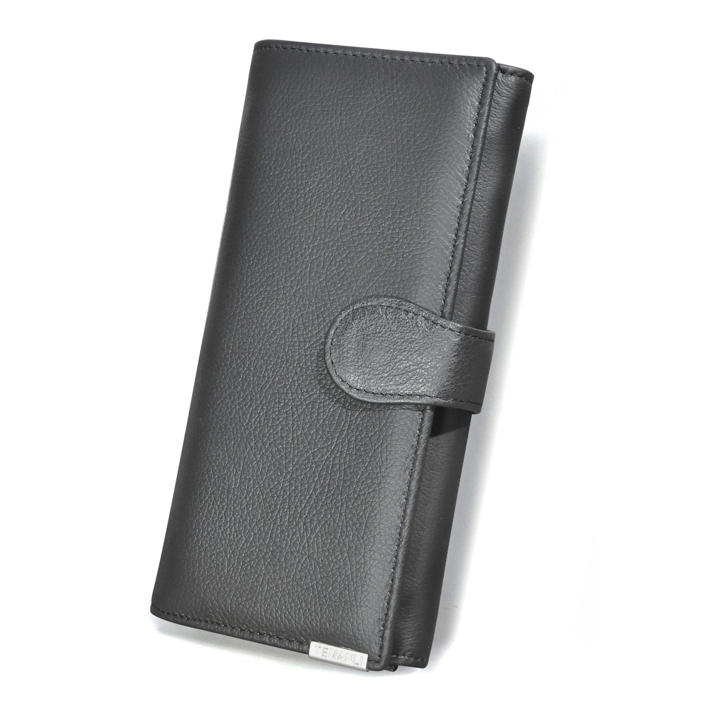 Women's Layer Cattlehide Leather Fashion Advanced Stitching Practical Multiple Slots Ladies Wallet