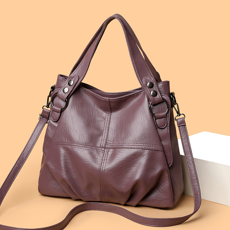 Women's High-grade Stitching Simple High Quality Big Shoulder Bags