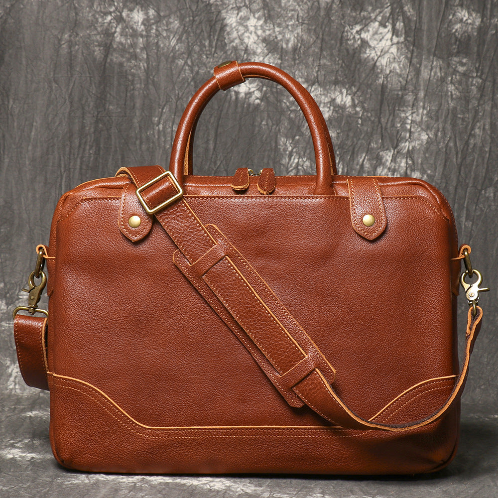 Men's Business Cowhide Large Capacity Computer Men's Handbags