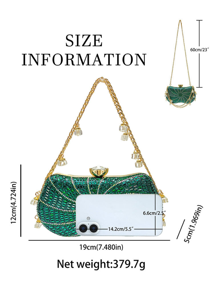 Women's Fashionable Shiny Rhinestone Matching Dress Elegant Evening Bags