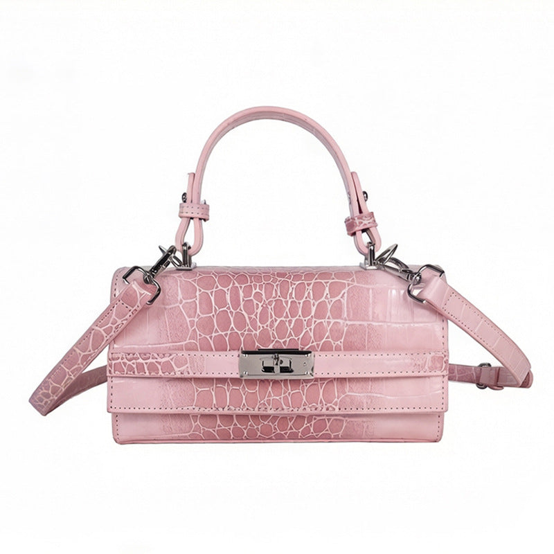 Women's Advanced Texture Fashion Crocodile Pattern Kelly Portable Pouch Trendy Bags
