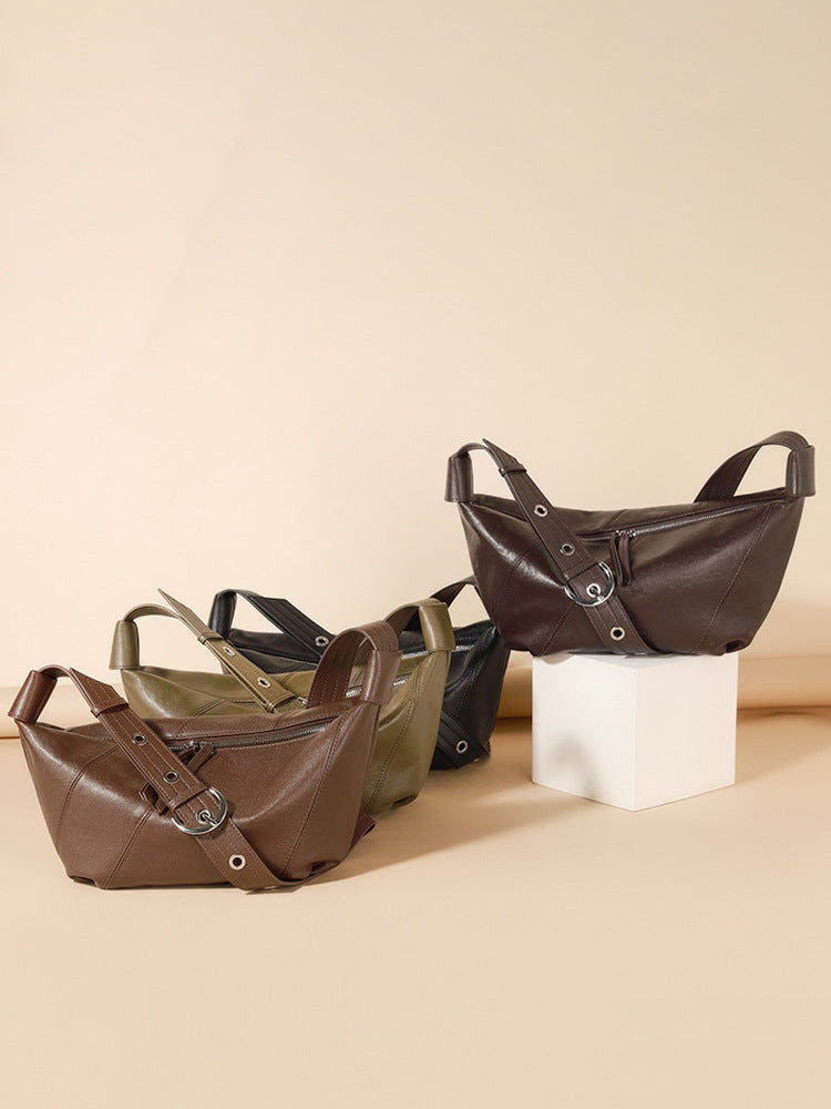 Women's Cowhide Retro High Sense Croissant Fashion Bags