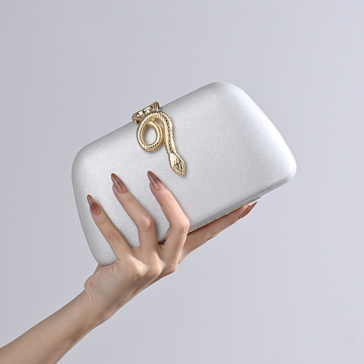 Metal Snake-shaped Design Clutch Dress One Chain Dinner Bag