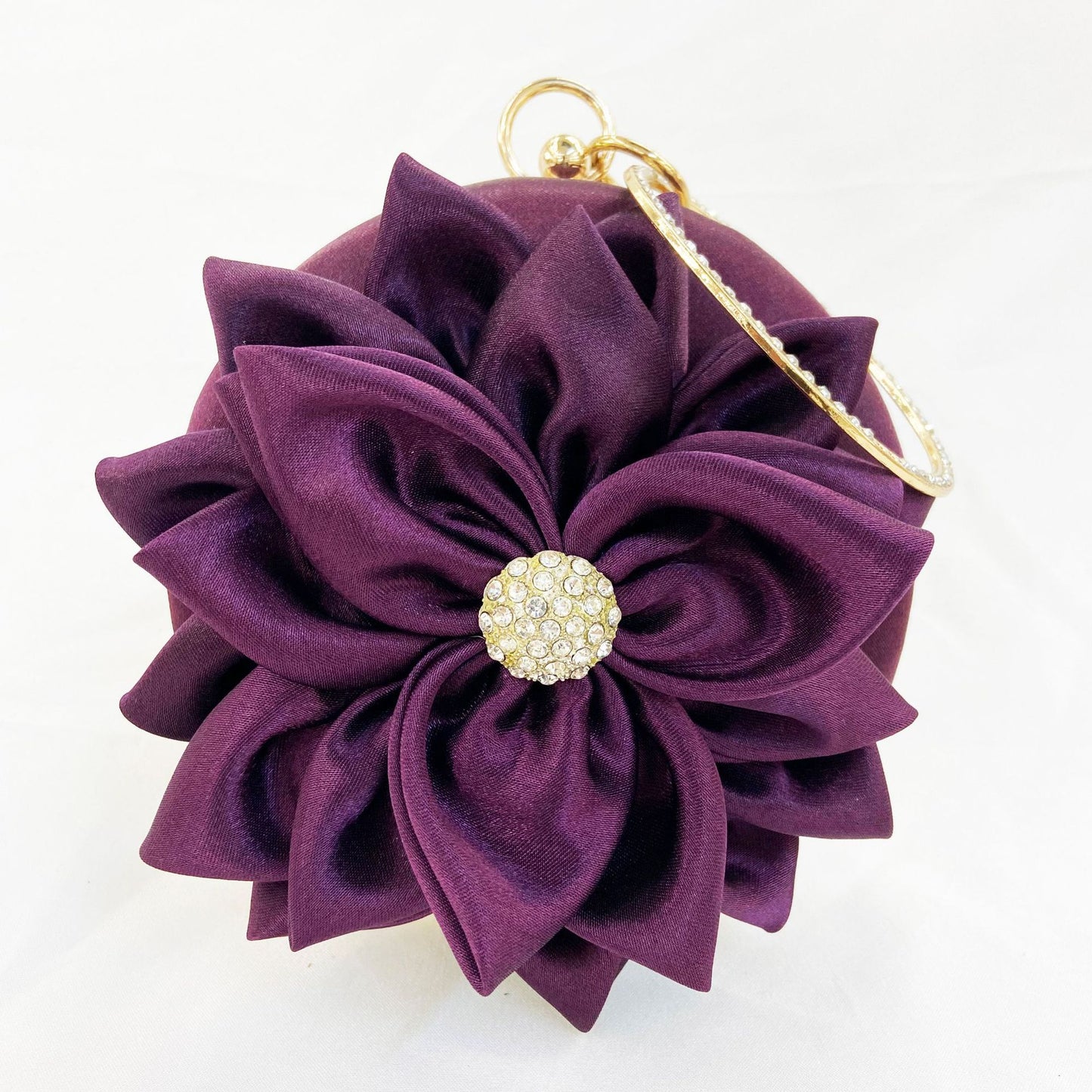 Women's Flower Banquet Party Portable Red Round Antique Dress Dinner Bag