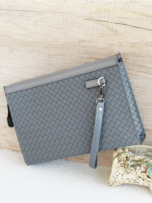 Men's Woven Pattern Large Capacity Business Envelope Men's Clutch
